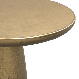 Dominique Cast Aluminum Side Table in Antique Brass