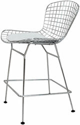 OCC set of 1- Chromed Steel Wire Frame Counter Height Stool