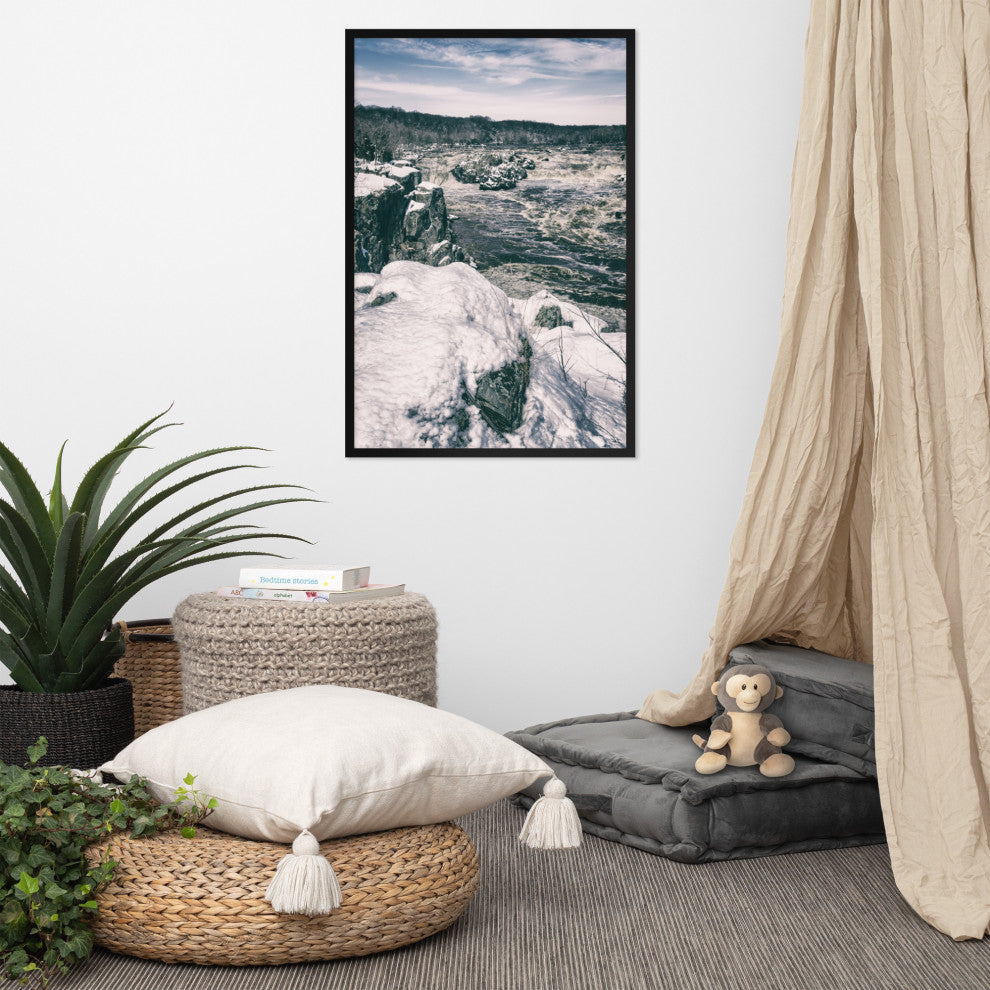 Great Falls Vintage Rural Landscape Framed Photo Paper Wall Art Prints, Black, 24" X 36"