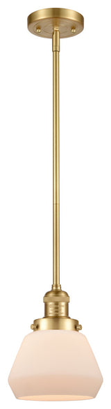 Fulton 1 Light Mini Pendant, Satin Gold, Matte White