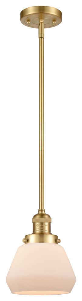 Fulton 1 Light Mini Pendant, Satin Gold, Matte White