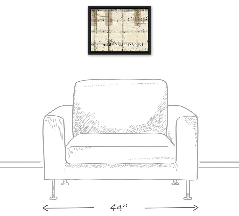 Piano Keys Music  12x16 Black Floating Framed Canvas