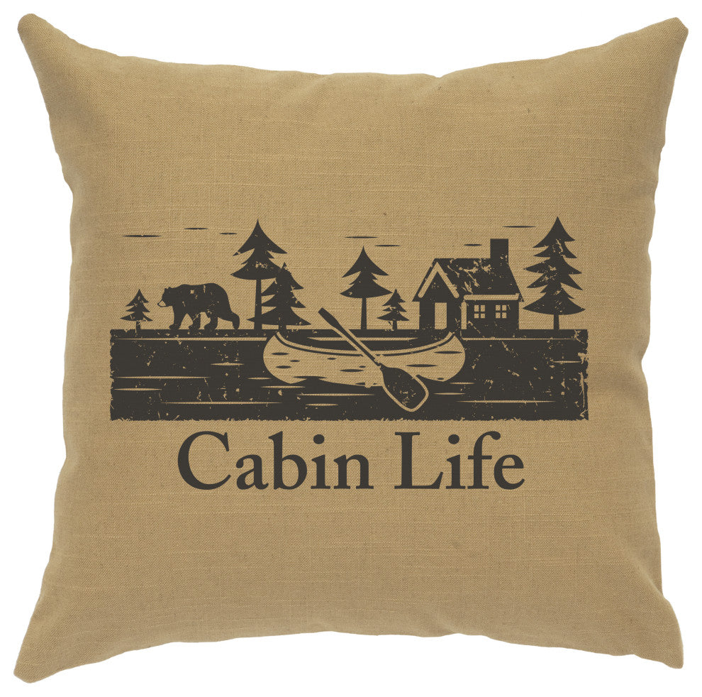 Image Pillow 16x16 Cabin Life Linen Straw