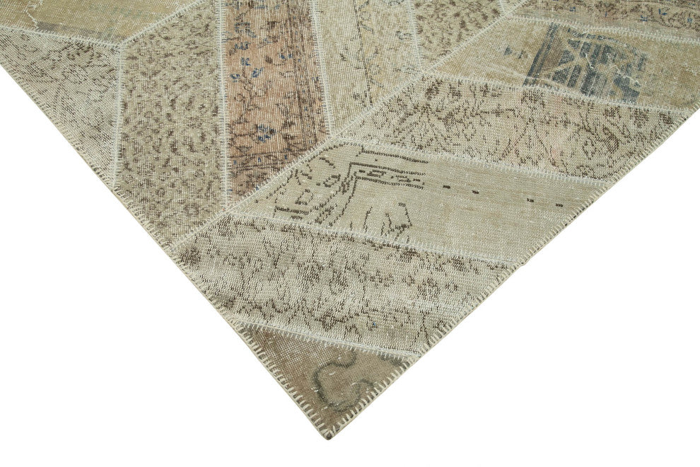 Rug N Carpet - Handmade Turkish 8' 2" x 10' 3" Wool Patchwork Area Rug