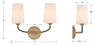 Niles 2-Light Black Forged/Modern Gold Wall Mount