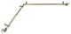 Giles 13/16 inch Corner Window Curtain Rod, Antique Brass, 28-48"