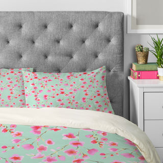 Deny Designs Jacqueline Maldonado Cherry Blossom Mint Pillowcase