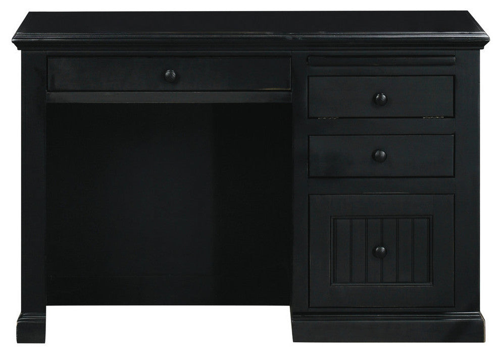 Eagle Furniture, Coastal Single-Pedestal Desk, Iron Ore, Without Hutch