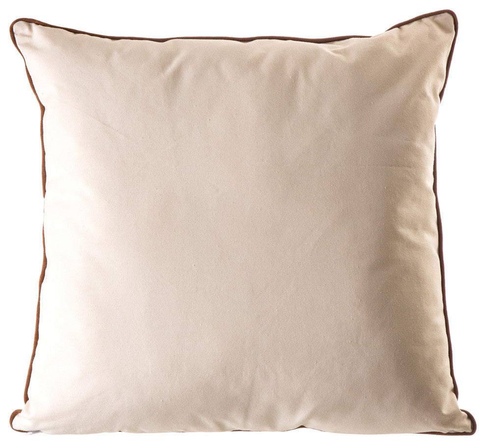 18" x 18" Cotton Embroidered Turkey Pillow Cover