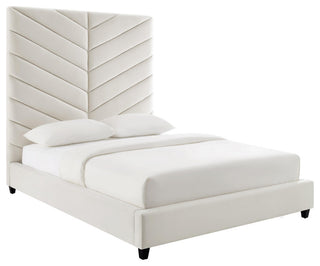 TOV Furniture Javan Cream Velvet Bed in King