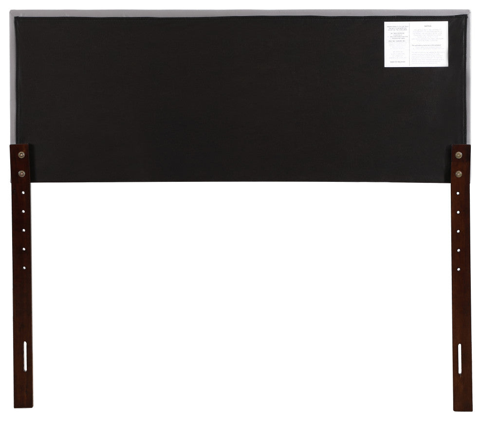 Novo 2 Faux Leather Adjustable Headboard, Light Gray, Full