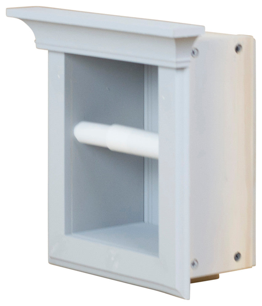 Tampa Recessed Solid Wood Toilet Paper Holder 7 x 8.5, Primed Gray