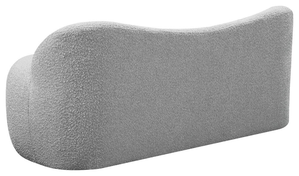 Flair Boucle Fabric Upholstered Bench, Grey