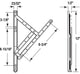 12", Stainless Steel, 4-Bar Hinge Casement or Projecting Window