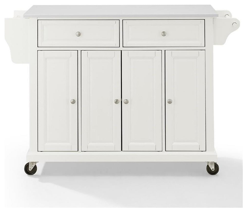 Crosley Furniture MDF Wood Granite Top Kitchen Cart in White