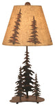 Burnt Sienna Iron Nature Scene With 3 Feather Trees