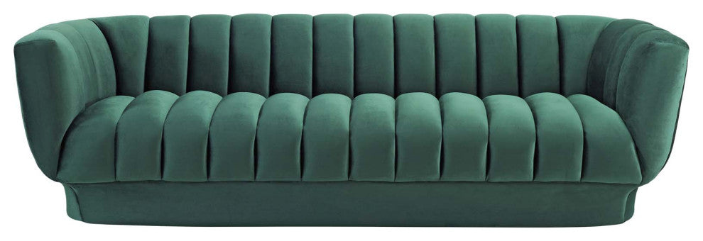 Entertain Vertical Channel Tufted Performance Velvet Sofa