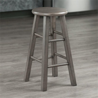 Winsome Ivy 24" Transitional Solid Wood Counter Stool in Rustic Gray