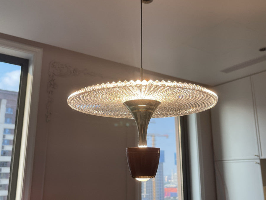 MIRODEMIÂ® Engelberg | Chandelier in the Shape of Art Flower Umbrella, Red, Warm Light