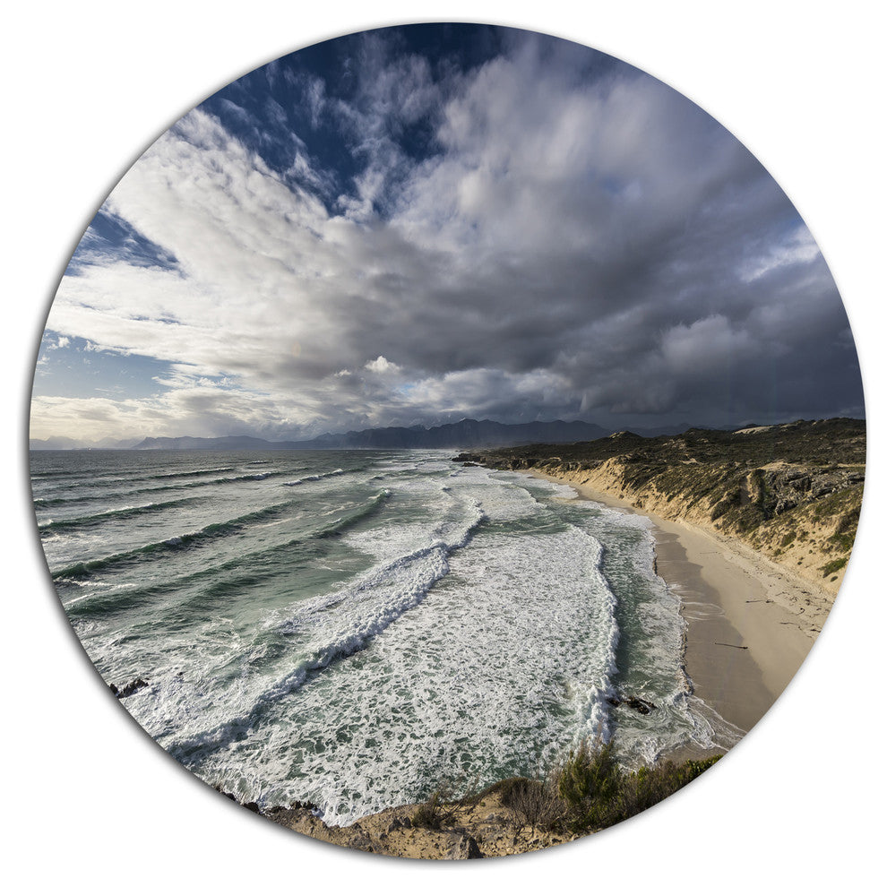Stunning South Africa Sea Coast, Seashore Large Disc Metal Artwork, 23"