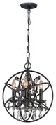 4-Light Globe Chandelier, Black