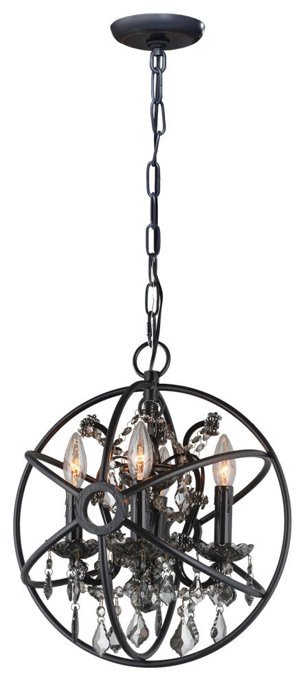 4-Light Globe Chandelier, Black