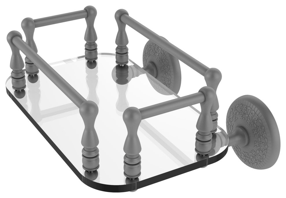 Monte Carlo Wall Mounted Glass Guest Towel Tray, Matte Gray