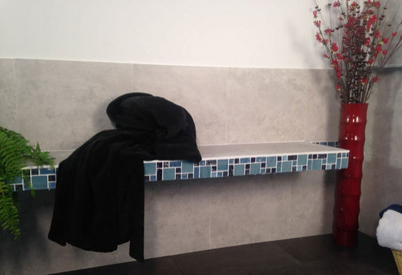 Better Bench Ready to To Tile Rectangle Adjustable Bench Mount Shower, 33.5-62 Inch