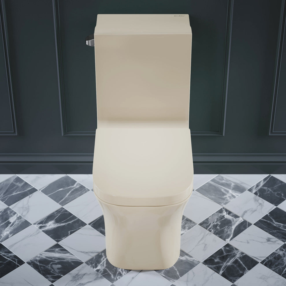 Concorde One Piece Square Left Side Flush Handle Toilet 1.28 gpf, Bisque
