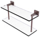 Montero 16" Two Tiered Glass Shelf, Antique Copper
