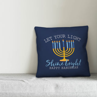Let Your Light Shine Bright - Navy 16"x16" Throw Pillow Cover