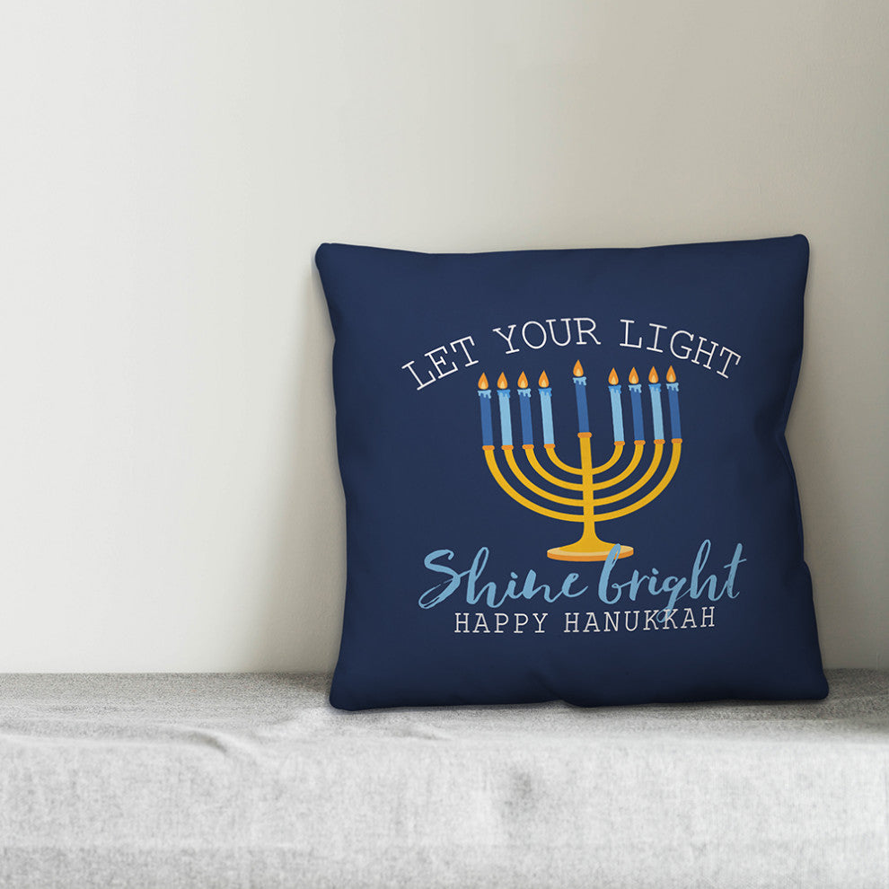 Let Your Light Shine Bright - Navy 16"x16" Throw Pillow Cover