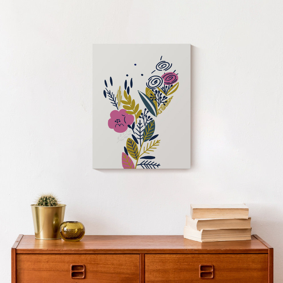 Funky Multi-Color Floral II 11x14 Canvas Wall Art