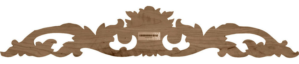 24 3/4"W x 5 1/8"H x 3/4"D Medium Green Leaf Center with Scrolls, Alder