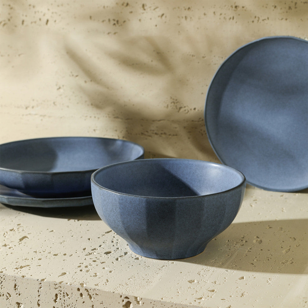Stone Lain Rio Stoneware Bowl Set of 4, Blue