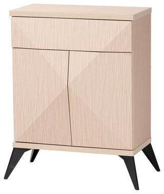 Modern Two-Tone Light Brown and Black Wood 2-Door Sideboard Buffet