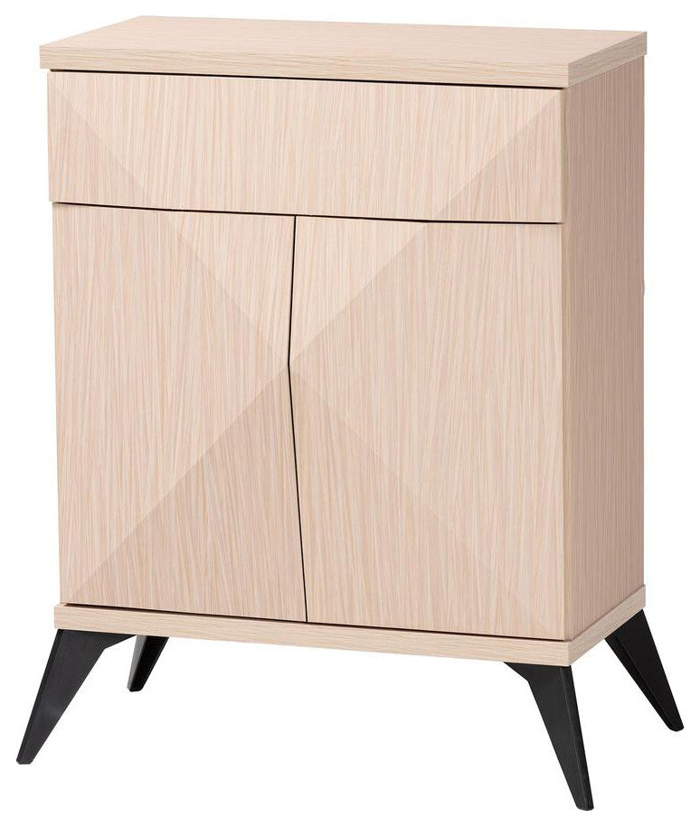 Modern Two-Tone Light Brown and Black Wood 2-Door Sideboard Buffet