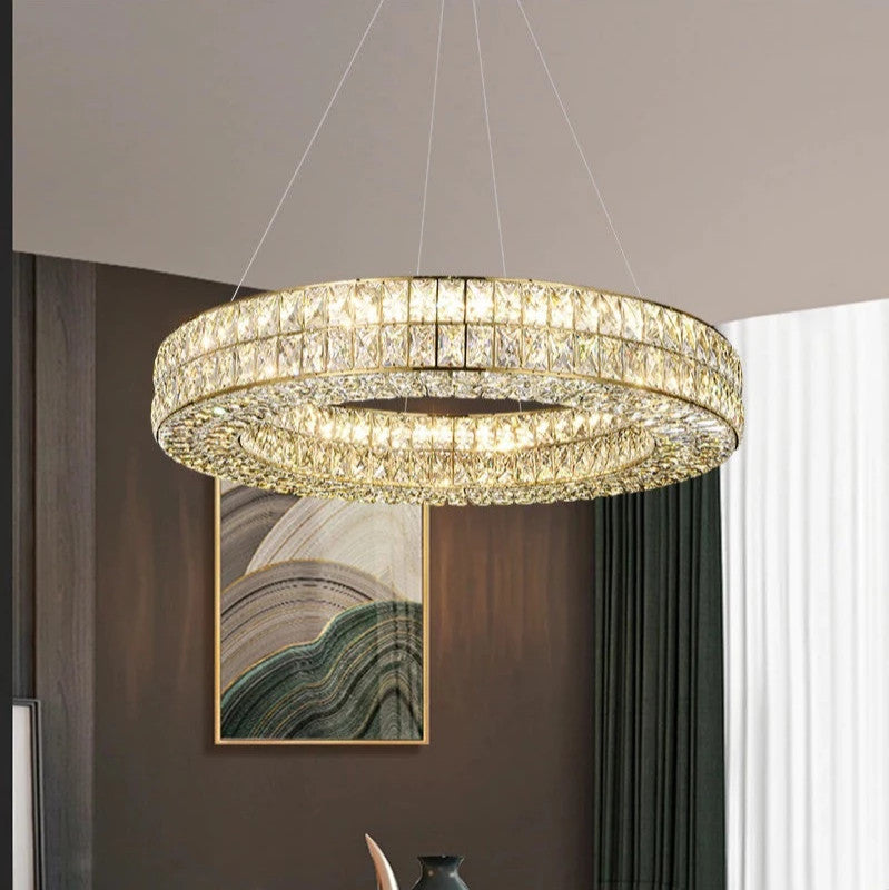 Bacci Crystal Wheel Chandelier, Gold