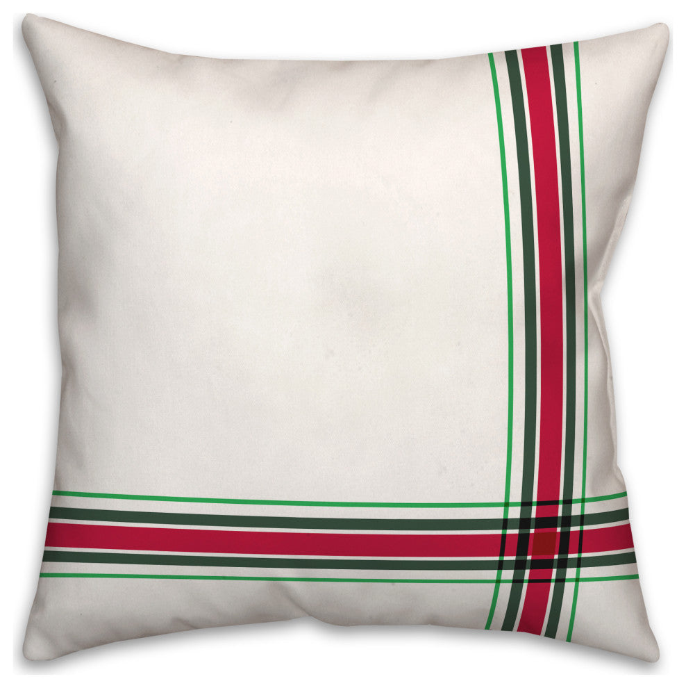 Merry Christmas Plaid 18x18 Spun Poly Pillow