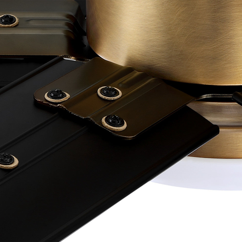 72 in. Large Integrated LED Indoor Brass Ceiling Fan with Light and Remote