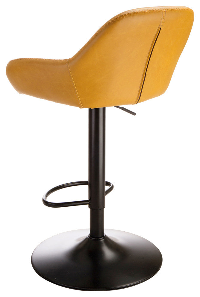 Orange Leatherette Bar Stool, Set of 2