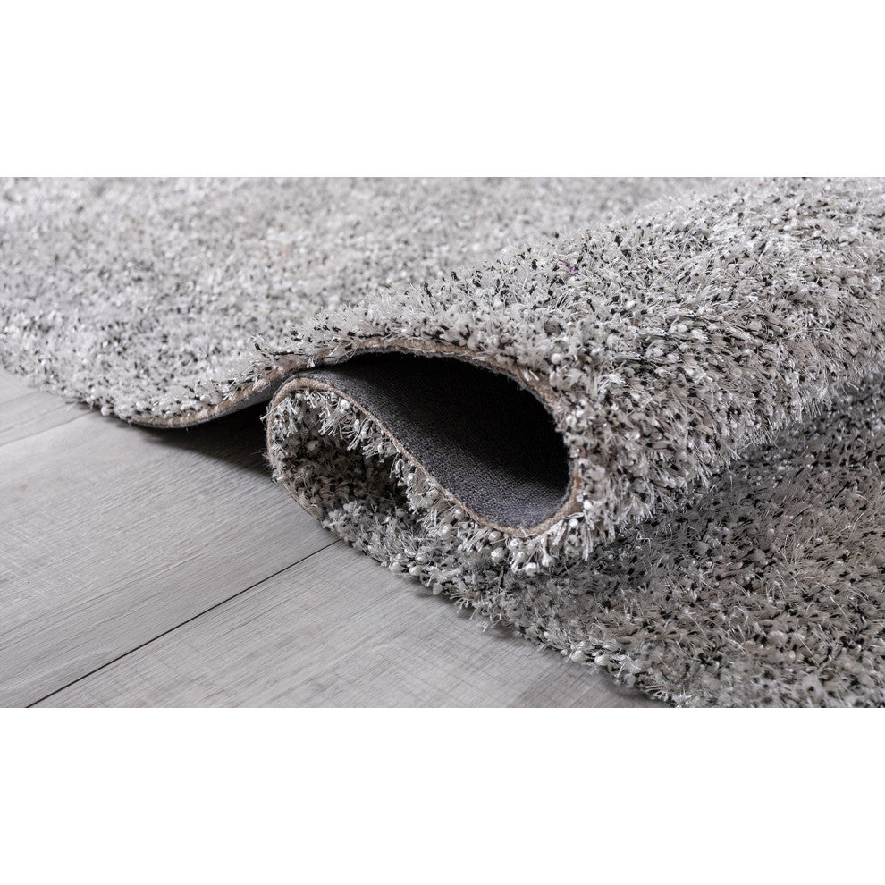 2" x 8" White Textured Modern Runner Rug