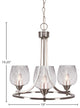 Paramount Uplight 3-Light Chandelier, Brushed Nickel, 6" Smoke Bubble Glass