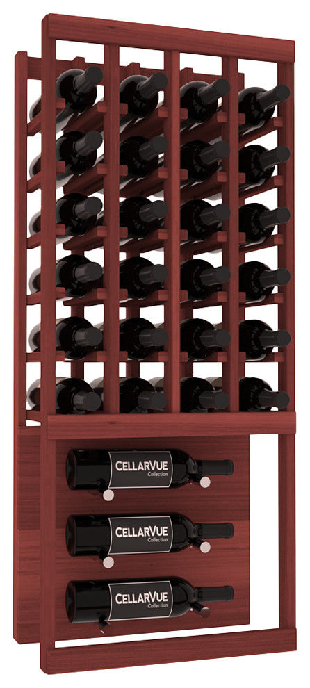 CellarVue Redwood Showcase Wine Rack, Unstained, Cherry Stain