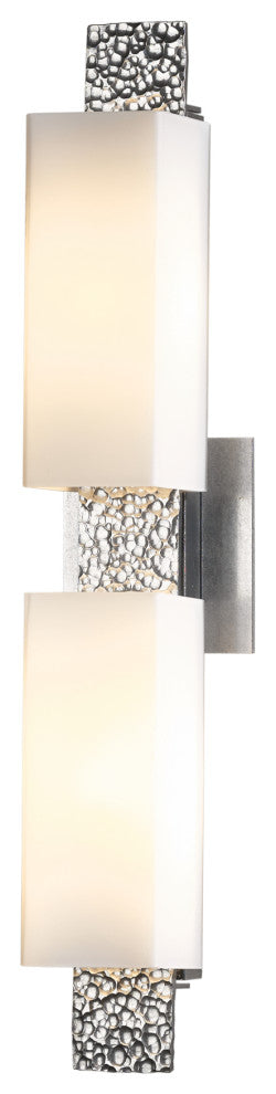 Oceanus 2 Light Sconce, Vintage Platinum Finish, Opal Glass