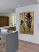 "Beautiful Black Feathers" Print on Natural Pine Wood, 24"x36"
