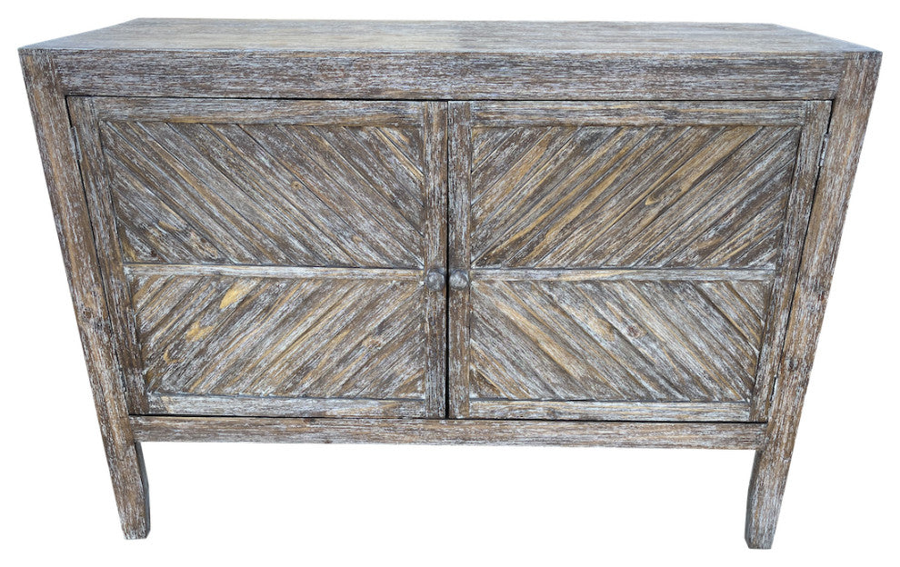 2 Door High Leg Accent Console With Door Detail, Brown