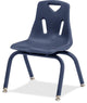 Berries Stacking Chair, Steel Frame, 4-Legged Base, Navy
