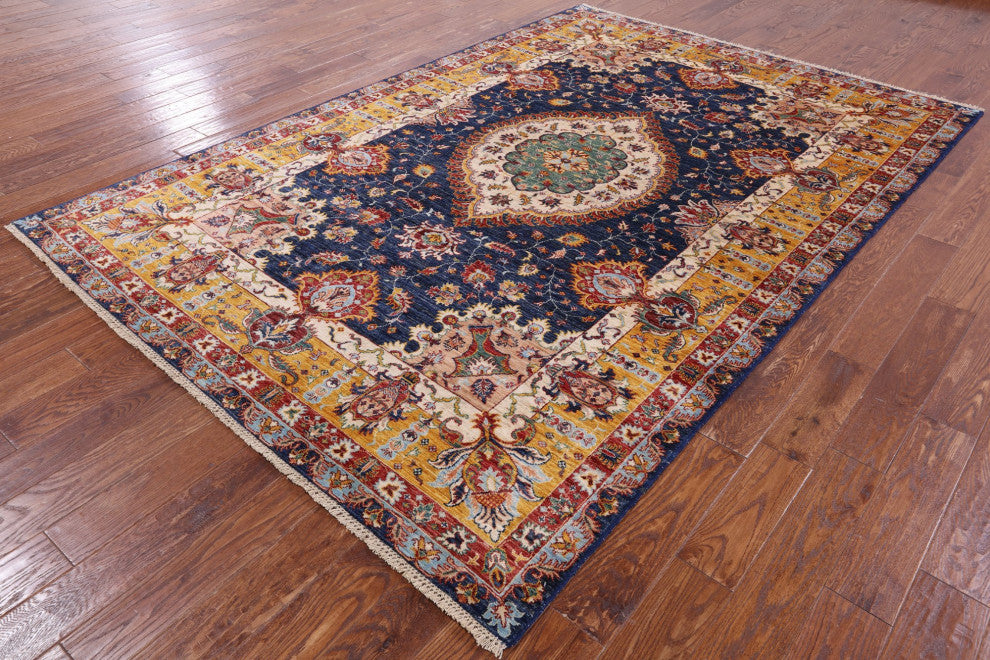 Hand-Knotted Super Kazak Wool Rug 6' 10" X 10' 1" Q7526