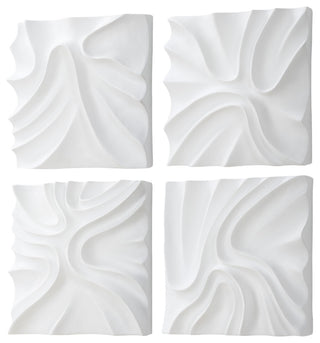 Uttermost 04368 Snowdrift 15" x 15" Sculptural Wall Panels - Set - White